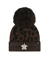 '47 Brand Women's Brown Houston Astros Rosette Cuffed Knit Hat with Pom