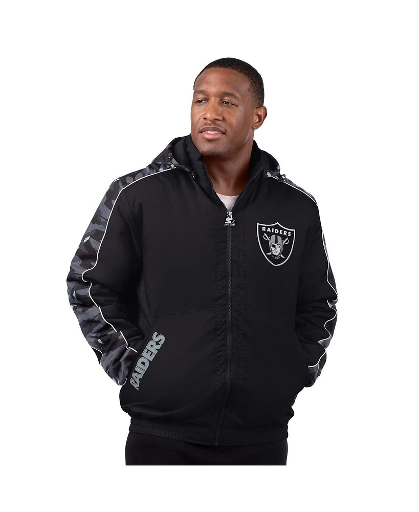 Starter Men's Black Las Vegas Raiders Thursday Night Gridiron Full-Zip Jacket