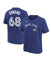 Nike Big Boys and Girls Jordan Romano Royal Toronto Blue Jays Player Name Number T-Shirt