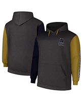 Fanatics Men's Charcoal Notre Dame Fighting Irish Big Tall Contrast Sleeves Pullover Hoodie