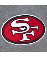 Mitchell & Ness Men's Heather Gray San Francisco 49ers Vintage Logo Snow Washed Fleece Pullover Hoodie