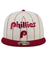 New Era Men's White Philadelphia Phillies Jersey Pinstripe 9FIFTY Snapback Hat