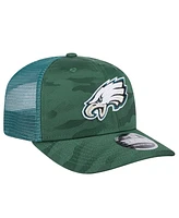 New Era Men's Midnight Green Philadelphia Eagles Adventure Camo Trucker 9SEVENTY Stretch-Snap Adjustable Hat