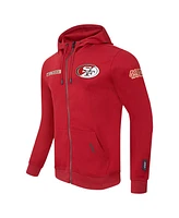 Pro Standard Men's Scarlet San Francisco 49ers Split Logo Double Knit Full-Zip Hoodie