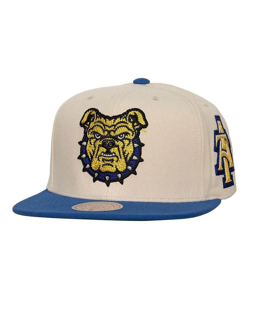 Mitchell & Ness Men's Cream North Carolina A&T Aggies Chainstitch Hook Logo Snapback Hat