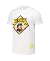 Mitchell & Ness Men's White Pittsburgh Pirates Cooperstown Collection Logo T-Shirt