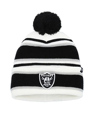 '47 Brand Big Boys and Girls White Las Vegas Raiders Stripling Cuffed Knit Hat with Pom