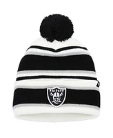 '47 Brand Big Boys and Girls White Las Vegas Raiders Stripling Cuffed Knit Hat with Pom