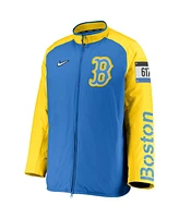 Nike Men's Light Blue Boston Red Sox City Connect Baseball Dugout Full-Zip Jacket