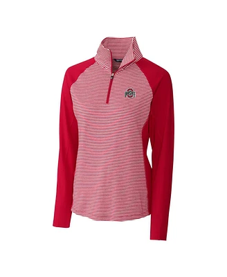 Cutter & Buck Women's Scarlet Ohio State Buckeyes Forge Tonal Half-Zip Pullover Jacket