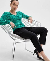 I.N.C. International Concepts Petite Printed Ruched Top Slim Leg Pants Exclusively At Macys