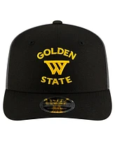 New Era Men's Black/Charcoal Golden State Warriors Statement Edition Jersey Hook 9SEVENTY Stretch-Snap Hat