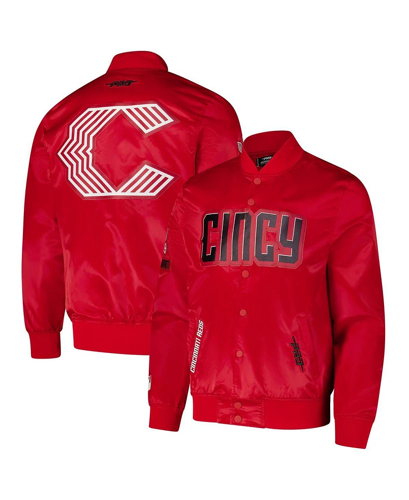 Pro Standard Men's Red Cincinnati Reds City Connect Satin Full-Snap Jacket