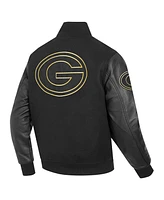 Pro Standard Men's Black Green Bay Packers Full-Zip Varsity Jacket