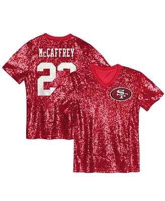 Outerstuff Women's Christian McCaffrey Scarlet San Francisco 49ers Player Name Number V-Neck Fashion Jersey