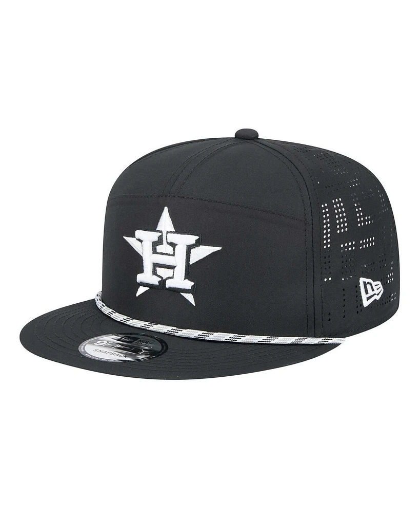 New Era Men's Black Houston Astros Laser Cut 9FIFTY Snapback Hat