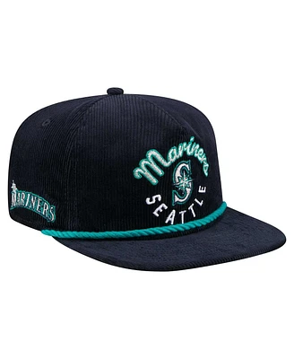 New Era Men's Navy Seattle Mariners Full Circle Corduroy Golfer Adjustable Hat