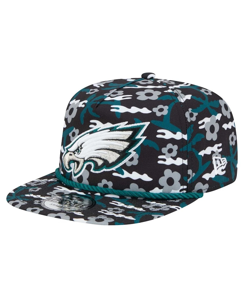 New Era Men's Black Philadelphia Eagles Wakey Wakey Golfer Snapback Hat