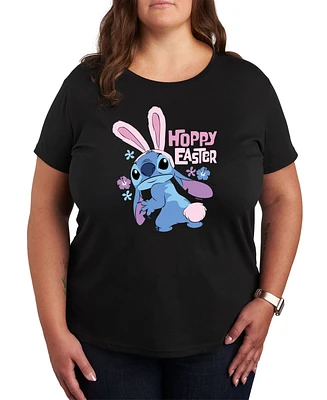 Hybrid Apparel Trendy Plus Lilo and Stitch Holidays Graphic Crew Neck T-Shirt