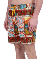 Robert Graham Men's Drew Floral Print Drawstring 7" Swim Trunks