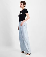 Guess Women's Bellflower Wide-Leg High-Rise Jeans