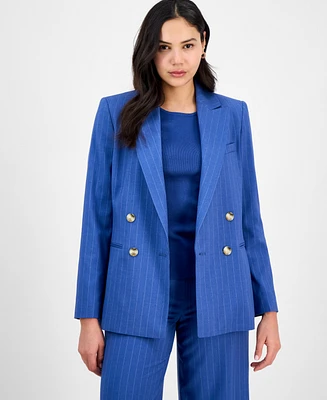 Tahari Asl Women's Pinstripe Double-Breasted Jacket