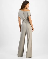 Guess Women's Rumi One-Shoulder Tie-Waist Jumpsuit