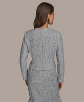 Donna Karan New York Women's Tweed Collarless Jacket, Regular & Petite