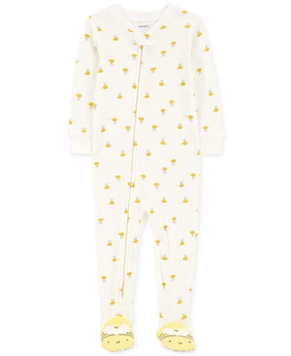 Carter's Baby 1-Piece Cotton Bee-Print Footed Pajamas