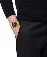 Versace Men's Swiss Automatic V-Contempo Gmt Gold Ion Plated Bracelet Watch 40x48mm
