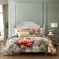 Bebejan Whispering Willows 100% Cotton Sateen 5 Piece Queen Size Reversible Comforter Set