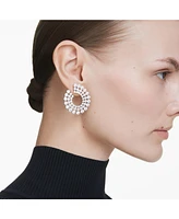 Swarovski Matrix Rhodium Plated Round Cuts Hoop Earrings