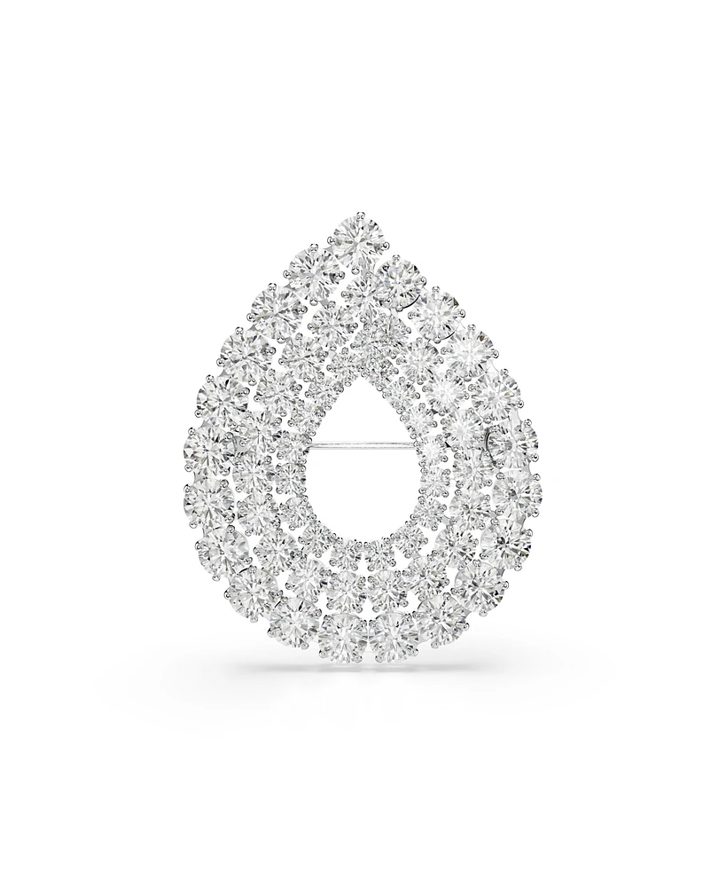 Swarovski Matrix Rhodium Plated White Brooch