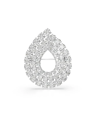 Swarovski Matrix Rhodium Plated White Brooch