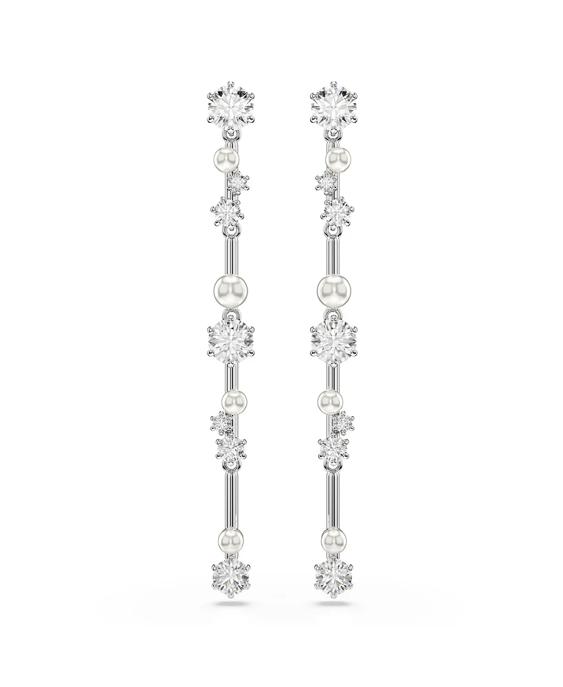 Swarovski Constella Rhodium Plated Drop Earrings