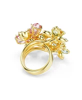 Swarovski Idyllia Gold-Tone Plated Flower Ring