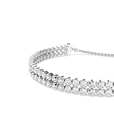 Swarovski Matrix Round Cut White Rhodium Plated Tennis Bracelet