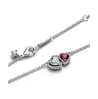 Pandora Sterling Silver Halo Hearts Pendant Necklace