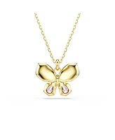 Swarovski Idyllia Mixed Cuts Pave Butterfly Multicolored Mixed Metal Finish Pendant Necklace