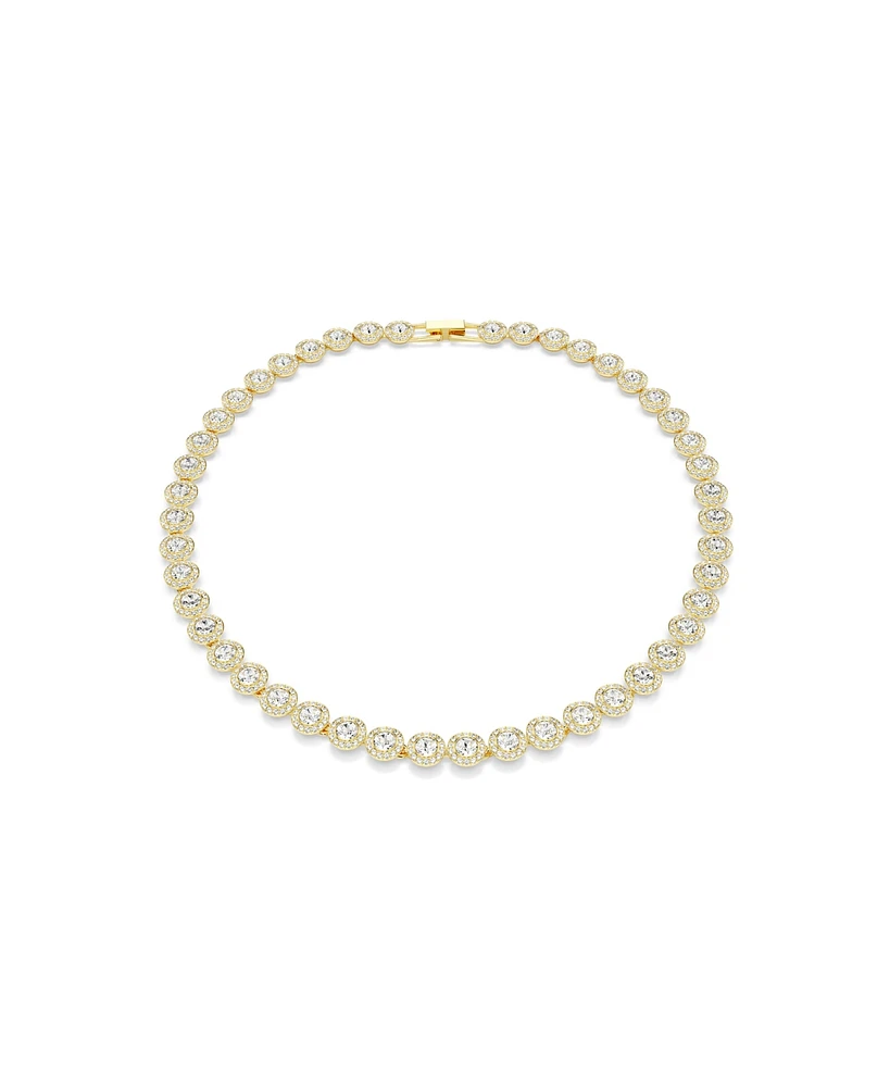 Swarovski Una Angelic Round Cut White Gold-Tone Plated Tennis Necklace