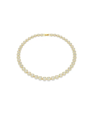 Swarovski Una Angelic Round Cut White Gold-Tone Plated Tennis Necklace
