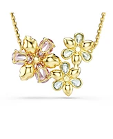 Swarovski Idyllia Mixed Cuts Flower Gold-Tone Plated Pendant Necklace