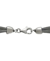 Love Knot Double Mesh Chain Pendant Necklace in Sterling Silver, 18"