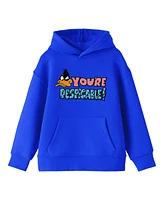 Looney Tunes You're Despicable! Daffy Duck Youth Royal Blue Graphic Hoodie-xl