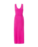 Quiz Women's V Neck Maxi Dress With Tie Belt Detail