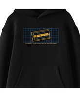 Blockbuster Boys A Good Movie Is Like Comfort Food For Your Other Senses Logo Grid Youth Black Hoodie-xs