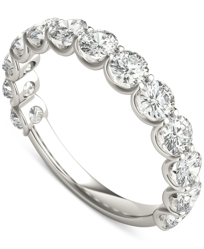 Charles & Colvard Moissanite Trellis Set Wedding Band (1-1/2 ct. t.w) in 14k White Gold