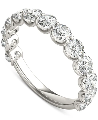Charles & Colvard Moissanite Trellis Set Wedding Band (1-1/2 ct. t.w) in 14k White Gold