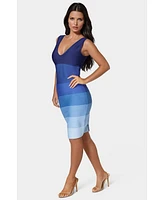 bebe Women's Ombre Bandage Midi Dress