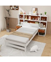 Bed Frame with Storage Headboard and Nightstands